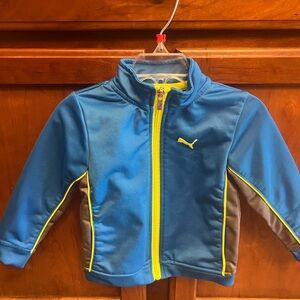 Puma Kids Blue and Yellow Sweatsuit Jacket